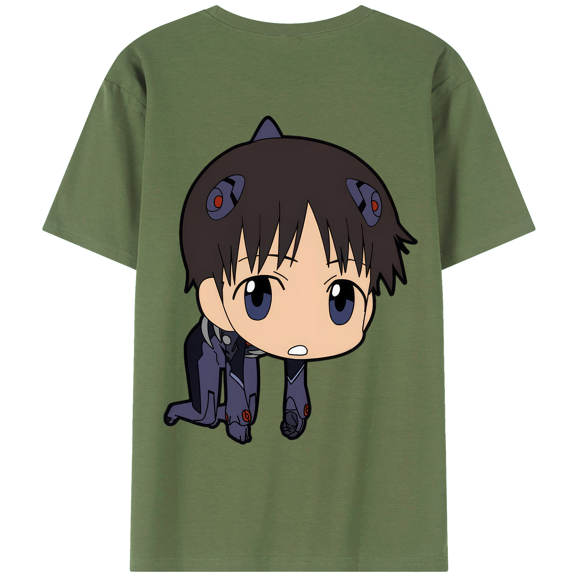 （画像用） EVA 新世紀エヴァンゲリオン 綿100％ メンズ半袖Tシャツ（バックプリント） 通気性